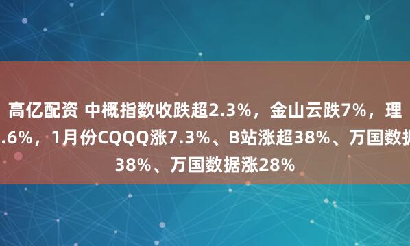 高亿配资 中概指数收跌超2.3%，金山云跌7%，理想跌超3.6%，1月份CQQQ涨7.3%、B站涨超38%、万国数据涨28%